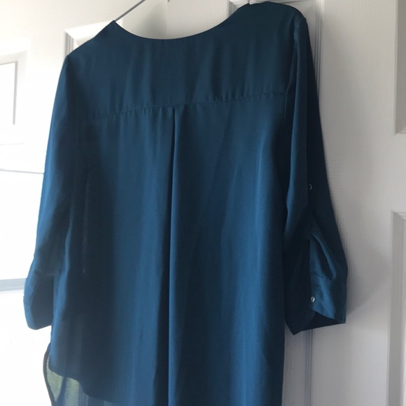 Teal Blouse with Zipper Front - Picture 3 of 3
